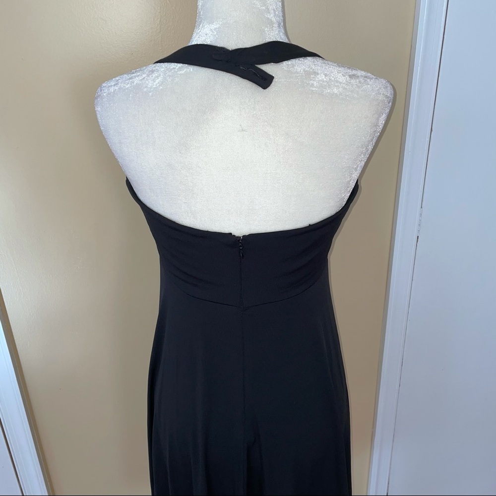 Maggy Long Black Halter Dress - Picture 5 of 6